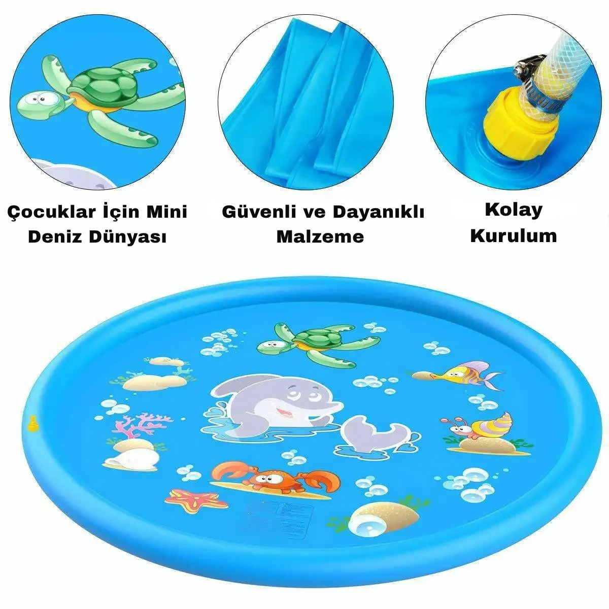 🌊 Mini Su Bahçesi – Çocuklar İçin Serinlik ve Eğlence Matı